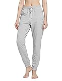 BALEAF Women's Sweatpants Joggers Cotton Yoga Lounge Sweat Pants Casual Running Tapered Pants with Pockets Light Gray Size L