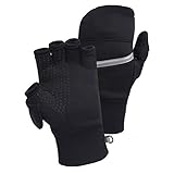 TrailHeads Men's Power Stretch Convertible Mittens | Fingerless Gloves - small/medium