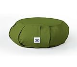 Waterglider International Zafu Yoga Meditation Pillow with USA Buckwheat Hull Fill, Certified Cotton