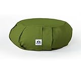 Waterglider International Zafu Yoga Meditation Pillow with USA Buckwheat Hull Fill, Certified Cotton