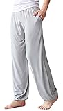 AvaCostume Men's Lightweight Loose Yoga Pants Elastic Waist Modal Yoga Harem Pants LightgrayP M