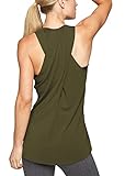 Mippo Workout Tops for Women Summer Yoga Exercise Shirts Sleeveless Tanks Gym Exercise Clothes High Neck Racerback Tank Tops Athleta Clothing for Women Army Green XS