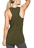 Mippo Workout Tops for Women Summer Yoga Exercise Shirts Sleeveless Tanks Gym Exercise Clothes High Neck Racerback Tank Tops Athleta Clothing for Women Army Green XS