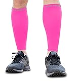 Calf Compression Sleeves - Leg Compression Socks for Runners, Shin Splint, Varicose Vein & Calf Pain Relief - Calf Guard Great for Running, Cycling, Maternity, Travel, Nurses (Pink, XL)
