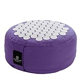 Body Quiet Meditation Cushion with Acupressure for Stress Relief | Large 13' x 6' Buckwheat Meditation Pillow Floor Pillow| Zafu Yoga Pillow with Easy-Handle | Includes 7-Step Meditation Guide