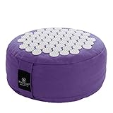 Body Quiet Meditation Cushion with Acupressure for Stress Relief | Large 13' x 6' Buckwheat Meditation Pillow Floor Pillow| Zafu Yoga Pillow with Easy-Handle | Includes 7-Step Meditation Guide