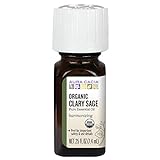 Aura Cacia 100% Pure Clary Sage Essential Oil | Certified Organic, GC/MS Tested for Purity | 7.4 ml (0.25 fl. oz.) | Salvia sclarea