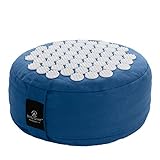 Body Quiet Meditation Cushion with Acupressure for Stress Relief | Large 13' x 6' Buckwheat Meditation Pillow Floor Pillow| Zafu Yoga Pillow with Easy-Handle | Includes 7-Step Meditation Guide