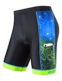 FitsT4 Kids Cycling Bike Shorts Boys Girls Printed Biking Shorts Padded Youth Triathlon Shorts with Pockets Blue Size M