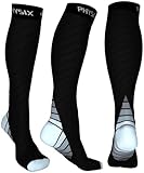 Physix Gear Compression Socks for Men & Women 20-30 mmhg Graduated Athletic for Running Nurses Shin Splints Flight Travel & Maternity Pregnancy - Boost Stamina Circulation & Recovery GRY S/M (1 Pair)