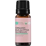 Bloomy Essentials Organic Eucalyptus Globulus Essential Oil 10 mL - USDA Certified Organic - Aromatherapy for Clear Breathing, Mucus Relief, Nausea Relief, Stress Relief - 100% Pure, Therapeutic Grade