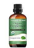 Natural Riches Organic Peppermint Oil Essential Oil for Aromatherapy with Diffuser Therapeutic Grade - Cooling Smell Fresh Mint Oil & Menthol 1fl oz.