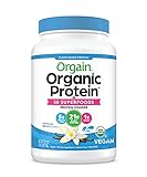 Orgain Organic Protein + Superfoods Powder, Vanilla Bean - 21g of Protein, Vegan, Plant Based, 5g of Fiber, No Dairy, Gluten, Soy or Added Sugar, Non-GMO, 2.02lb