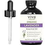 Organic Lavender Essential Oil for Diffuser (1 oz) - 100% Pure Natural Lavender Oil, Steam Distilled Lavendar Oil Perfect for DIY Soap Making, Home Cleaning Recipes, Body Oils and Lotions (30 mL)