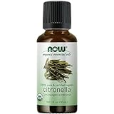 NOW Essential Oils, Organic Citronella Oil, Purifying Aromatherapy Scent, 100% Pure, Steam Distilled, Vegan, Child Resistant Cap, 1-Ounce