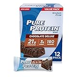 Pure Protein Bars, High Protein, Nutritious Snacks to Support Energy, Low Sugar, Gluten Free, Chocolate Deluxe, 1.76 oz., 12 Count (Packaging may vary)