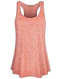 Miusey Ladies Activewear Tops,Cool Athletic Workout Tanks Trendy Yoga Shirts Loose Breathable Gym Exercise Cloth Climbing Hiking Walking Cycling Boutique Outfits Coral XL