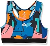 adidas girls Aeroready Allover Print Techfit Bra, Black With Multi, X-Small Plus
