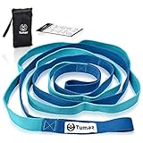 Tumaz Stretching Strap - 10 Loops & Non-Elastic Yoga Strap - The Perfect Home Workout Stretch Strap for Physical Therapy, Yoga, Pilates, Flexibility - [Extra Thick, Durable, Soft]