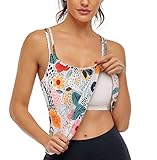 Hibelle Women's Workout Yoga Racerback Tank Tops with Built in Shelf Bra