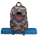 Kindfolk Yoga Mat Backpack Two Straps Patterned Canvas (Celestial)