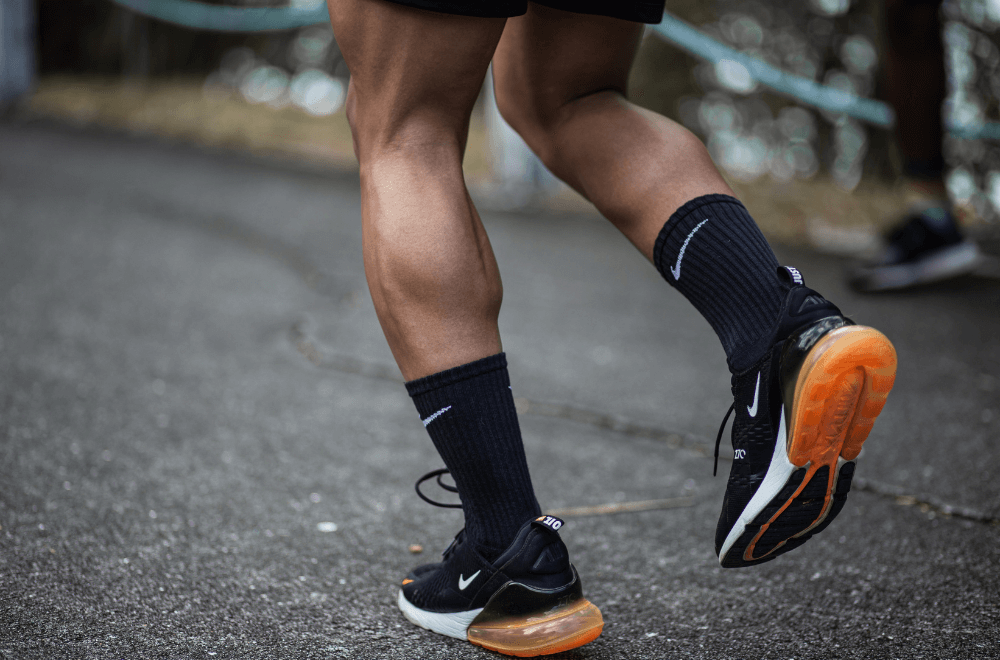 Runner wearing Nike running shoes