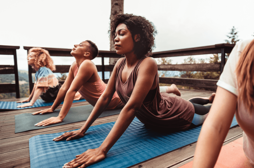 Yoga session at the terrace